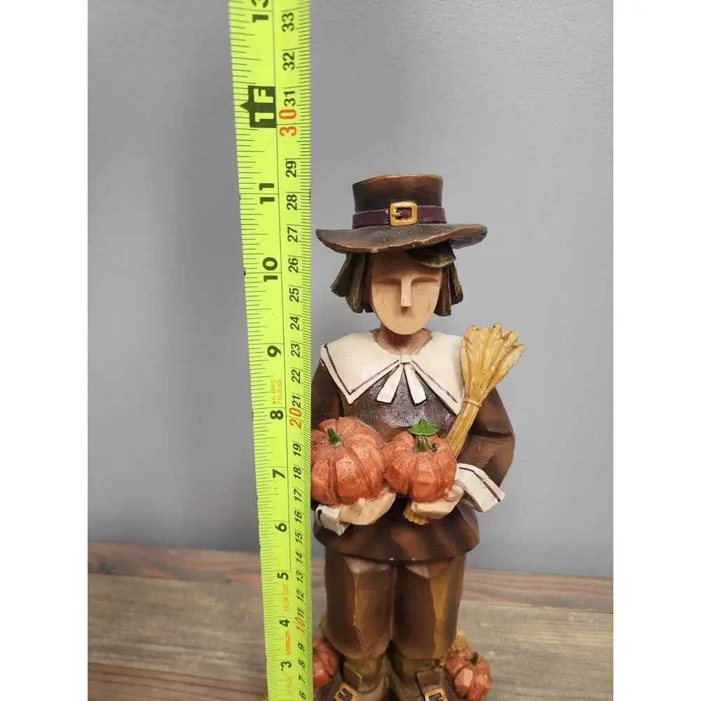 Pacific Rim Thanksgiving Harvest Fall Pilgrim Man Cubist Figures 11